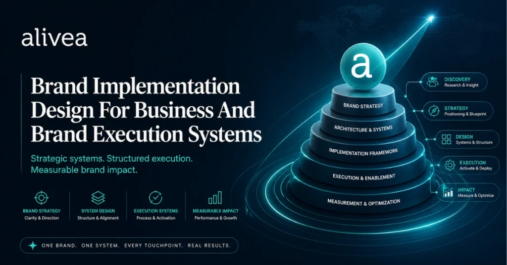 brand implementation design for business and brand execution systems
